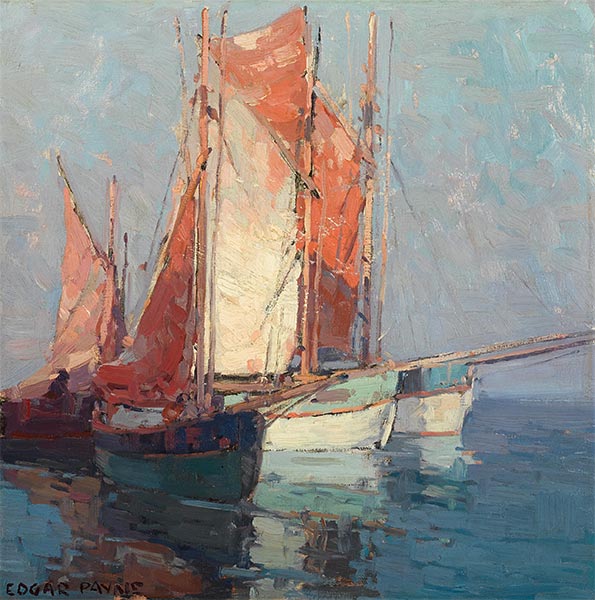 French sailboats, n.d. by Edgar Alwin Payne | Painting Reproduction
