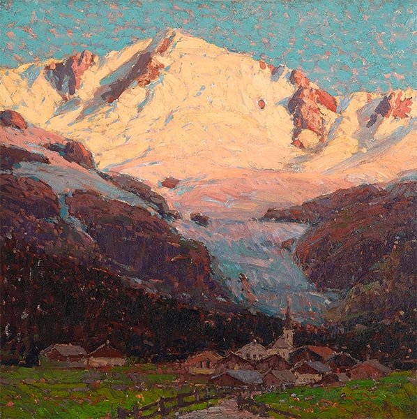 Village below Mont Blanc, Undated | Edgar Alwin Payne | Gemälde Reproduktion