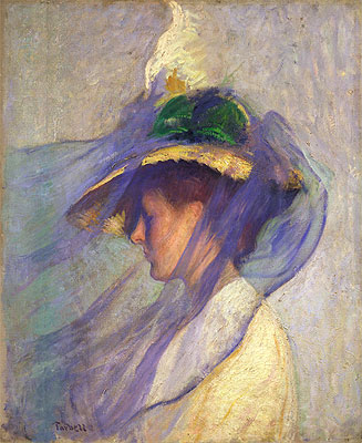 The Blue Veil, 1898 | Edmund Charles Tarbell | Gemälde Reproduktion