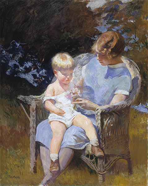Marjorie und der kleine Edmund, 1928 | Edmund Charles Tarbell | Gemälde Reproduktion
