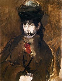 Portrait of Berthe Morisot with Veil, 1872 by Manet | Painting Reproduction