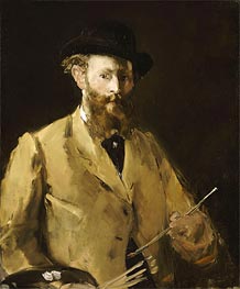 Self Portrait with a Palette | Manet | Gemälde Reproduktion