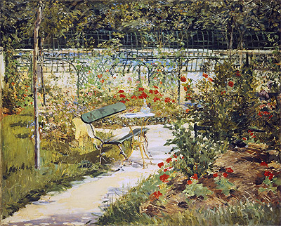 The Bench, The Garden at Versailles, 1881 | Manet | Gemälde Reproduktion