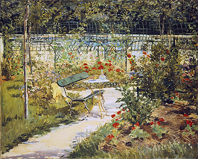 The Bench, The Garden at Versailles, 1881 by Manet | Painting Reproduction