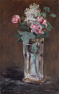 Flowers in a Chrystal Vase, c.1882 by Manet | Painting Reproduction