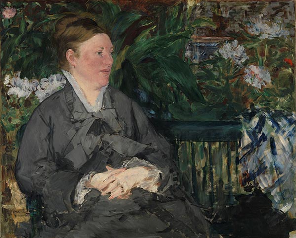 Madame Manet in the Conservatory, 1879 by Manet | Painting Reproduction
