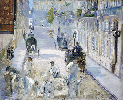 The Rue Mosnier with Pavers, 1878 by Manet | Painting Reproduction