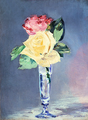 Roses in a Champagne Glass, c.1882 | Manet | Gemälde Reproduktion