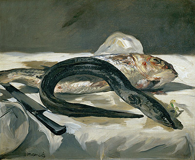 Eel and Red Mullet, 1864 | Manet | Painting Reproduction