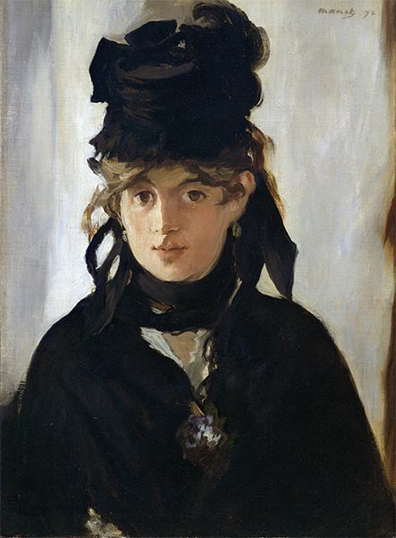 Berthe Morisot with a Bouquet of Violets, 1872 | Manet | Painting Reproduction
