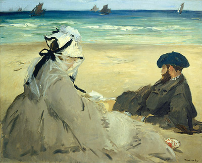 At the Beach, 1873 | Manet | Gemälde Reproduktion