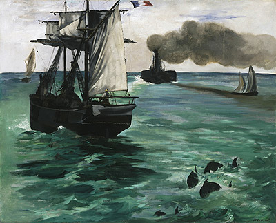 Marine View, c.1864 | Manet | Gemälde Reproduktion