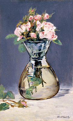 Moss Roses in a Vase, 1882 | Manet | Gemälde Reproduktion