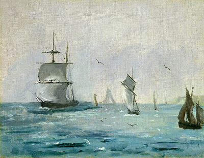 Fishing Boat Arriving with the Wind Behind, 1864 | Manet | Painting Reproduction
