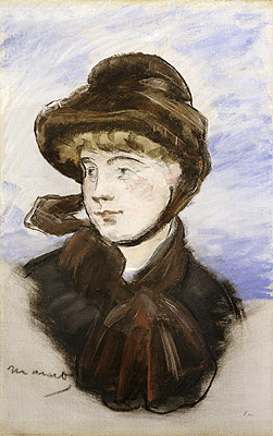 Young Girl in a Brown Hat, 1882 | Manet | Painting Reproduction