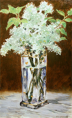 White Lilac in a Crystal Vase, 1882 | Manet | Painting Reproduction