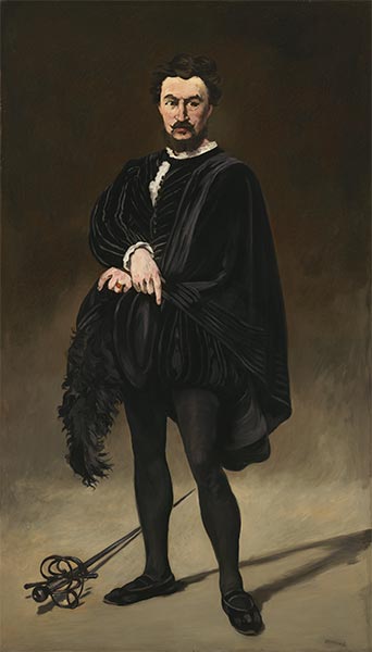 Der tragische Schauspieler (Rouvière als Hamlet), 1866 | Manet | Gemälde Reproduktion