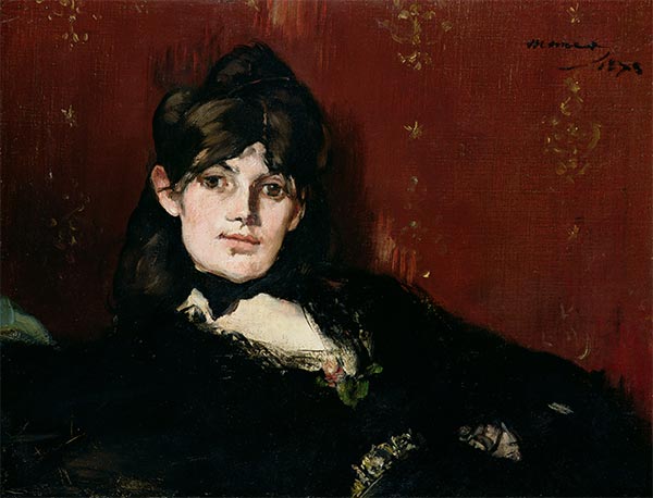 Porträt von Berthe Morisot liegend, 1873 | Manet | Gemälde Reproduktion