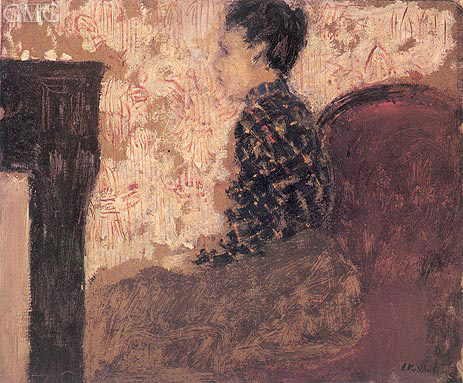 Frau sitzt am Kamin, c.1894 | Vuillard | Gemälde Reproduktion