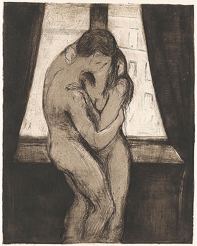 Der Kuss, 1895 | Edvard Munch | Gemälde Reproduktion