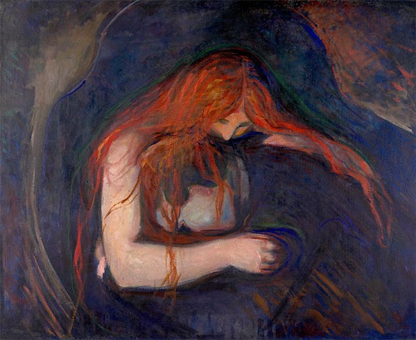 Vampir, 1895 | Edvard Munch | Gemälde Reproduktion