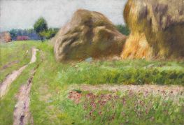 Haystacks, c.1891/92 by Edward Henry Potthast | Painting Reproduction