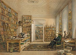Humboldt in seiner Bibliothek, 1856 von Edward Hildebrandt | Gemälde-Reproduktion
