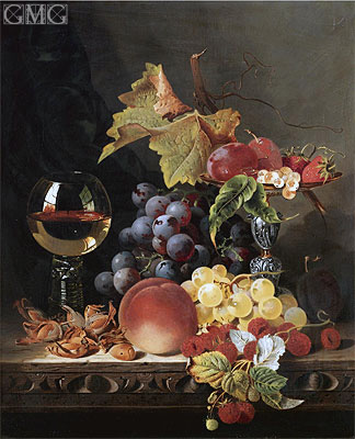 Still Life with a Wine Goblet and Silver Tazza | Edward Ladell | Painting Reproduction