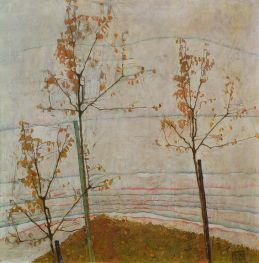 Autumn Trees, 1911 by Schiele | Painting Reproduction