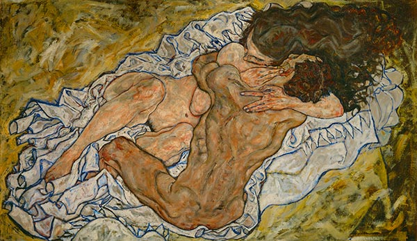 Die umarmung (Liebespaar II), 1917 | Schiele | Gemälde Reproduktion