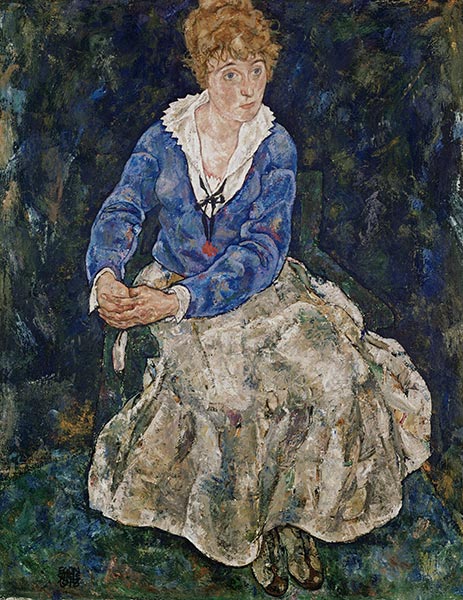 Portrait of the Artist's Wife, Edith Schiele, 1918 | Schiele | Painting Reproduction