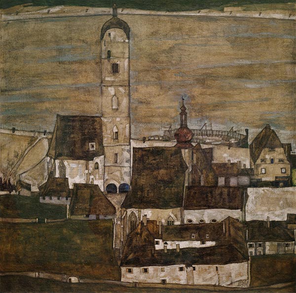 Stein on the Danube II, 1913 | Schiele | Painting Reproduction