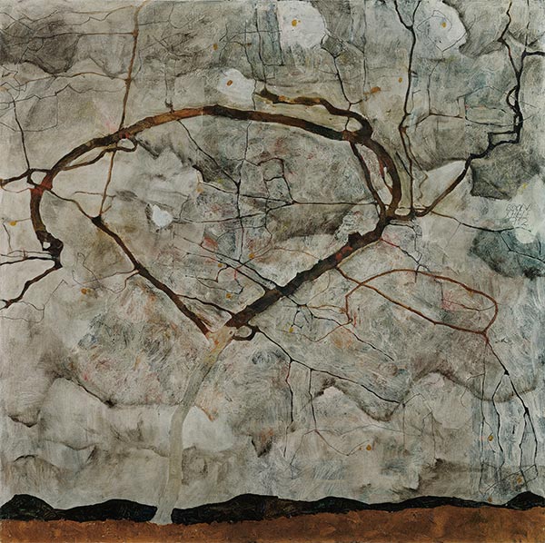 Autumn Tree in Stirred Air (Winter Tree), 1912 | Schiele | Painting Reproduction