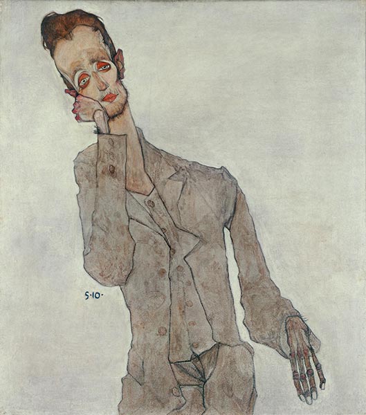 Bildnis des Malers Karl Zakovsek, 1910 | Schiele | Gemälde Reproduktion