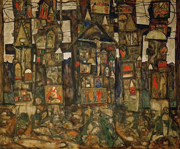 Shrines in the Wood, 1915 | Schiele | Painting Reproduction