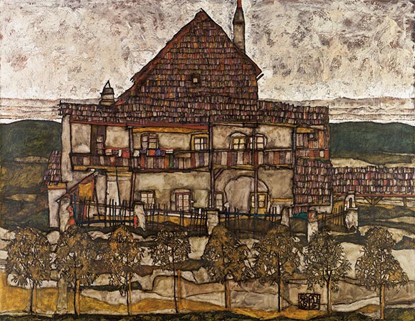 Haus mit Schindeldach (Altes Haus II) | Schiele | Gemälde Reproduktion