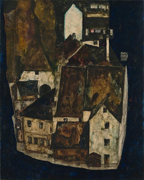 Die tote Stadt III (Stadt am blauen Fluss III) | Schiele | Gemälde Reproduktion