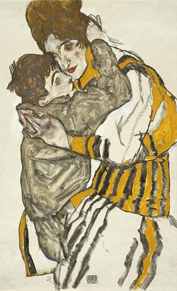 Frau Schiele mit ihrem kleinen Neffen, 1915 | Schiele | Gemälde Reproduktion