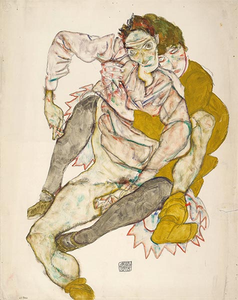 Seated Couple, 1915 | Schiele | Painting Reproduction