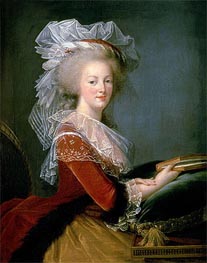 Portrait of Marie Antoinette, undated by Elisabeth-Louise Vigee Le Brun | Painting Reproduction