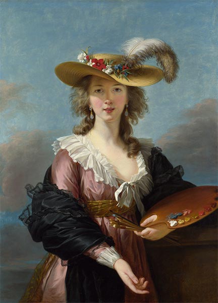 Self Portrait in a Straw Hat, a.1782 | Elisabeth-Louise Vigee Le Brun | Painting Reproduction