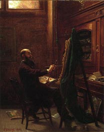 Worthington Whittredge in his Tenth Street Studio, 1865 by Leutze | Painting Reproduction