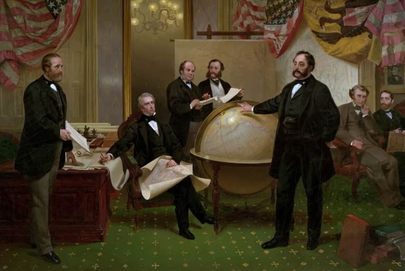 Leutze | William Henry Seward und Eduard de Stoeckl aus Russland verhandeln den Kauf des Territoriums Alaska, 1867 William Henry Seward und Eduard de Stoeckl aus Russland verhandeln den Kauf des Territoriums Alaska, 1867 | Leutze
