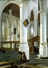 Interior of the Old Church in Delft, c.1650/52 by Emanuel de Witte | Painting Reproduction