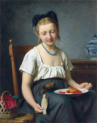 The Snack, 1870 by Emile Auguste Hublin | Painting Reproduction
