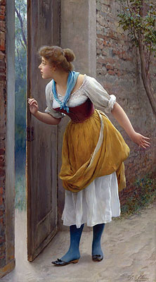 The Eavesdropper, 1906 | Eugen de Blaas | Painting Reproduction