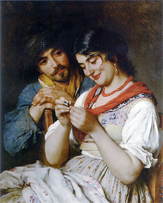 The Seamstress, 1884 | Eugen de Blaas | Painting Reproduction