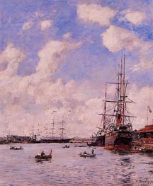 Le Haver, Le Bassin de l'eure, 1894 by Eugene Boudin | Painting Reproduction