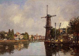 View of Rotterdam, c.1876/80 by Eugene Boudin | Painting Reproduction