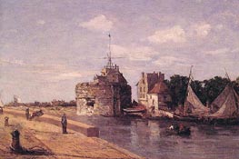 Le Havre, la tour Francois, c.1854 by Eugene Boudin | Painting Reproduction